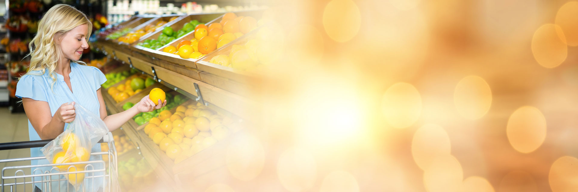 Woman shopping for fruit